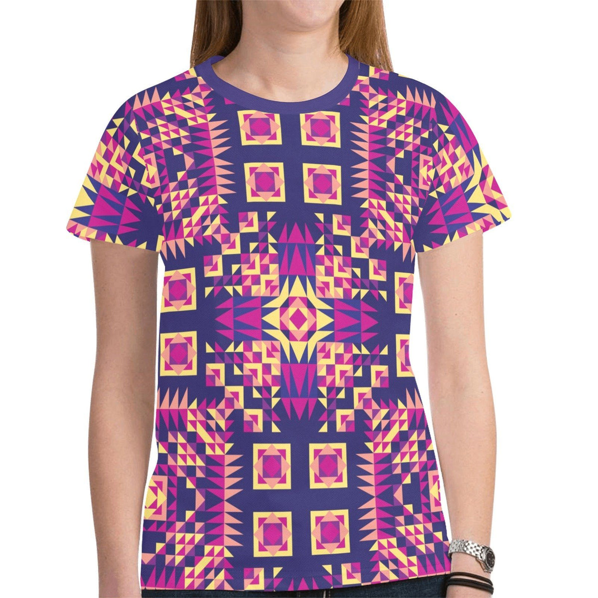 Kaleidoscope Bleu Tee – Women's T-Shirt by 49 Dzine