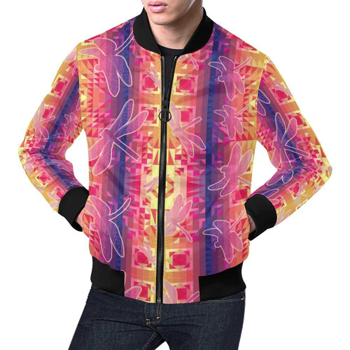 Kaleidoscope Dragonfly All Over Print Bomber Jacket for Men (Model H19) Jacket e-joyer 