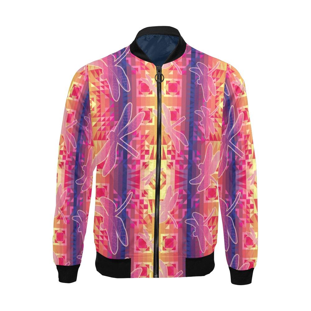 Kaleidoscope Dragonfly All Over Print Bomber Jacket for Men (Model H19) Jacket e-joyer 