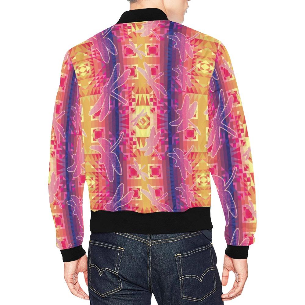 Kaleidoscope Dragonfly All Over Print Bomber Jacket for Men (Model H19) Jacket e-joyer 