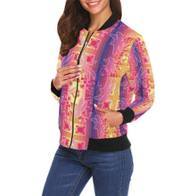Load image into Gallery viewer, Kaleidoscope Dragonfly All Over Print Bomber Jacket for Women (Model H19) Jacket e-joyer 

