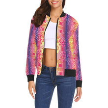 Load image into Gallery viewer, Kaleidoscope Dragonfly All Over Print Bomber Jacket for Women (Model H19) Jacket e-joyer 
