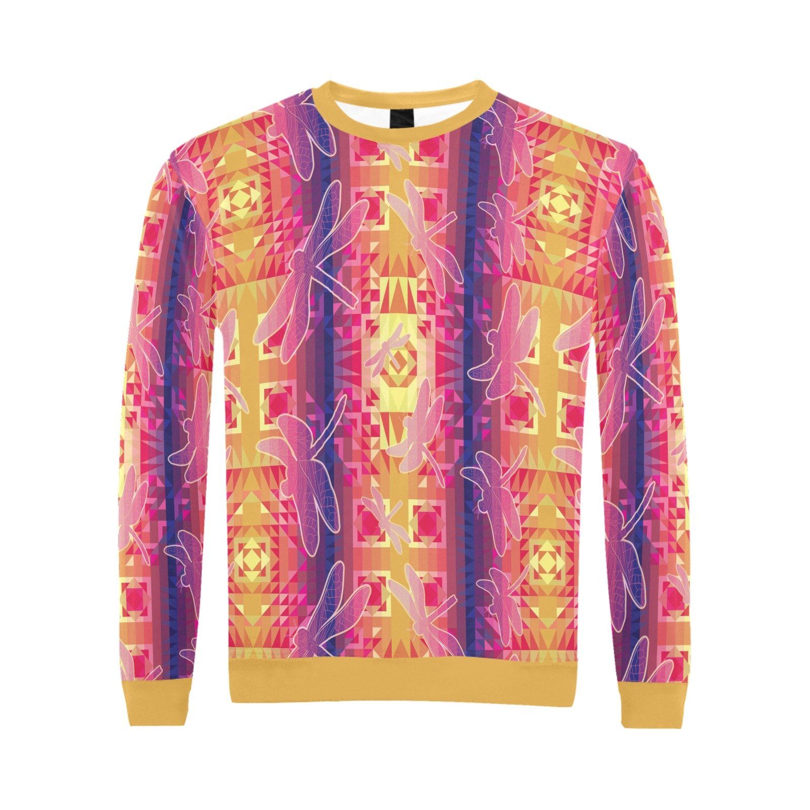 Kaleidoscope Dragonfly All Over Print Crewneck Sweatshirt for Men (Model H18) shirt e-joyer 