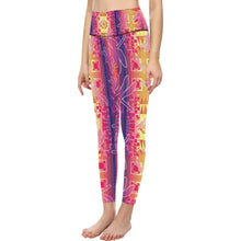 Load image into Gallery viewer, Kaleidoscope Dragonfly All Over Print High-Waisted Leggings (Model L36) High-Waisted Leggings (L36) e-joyer 
