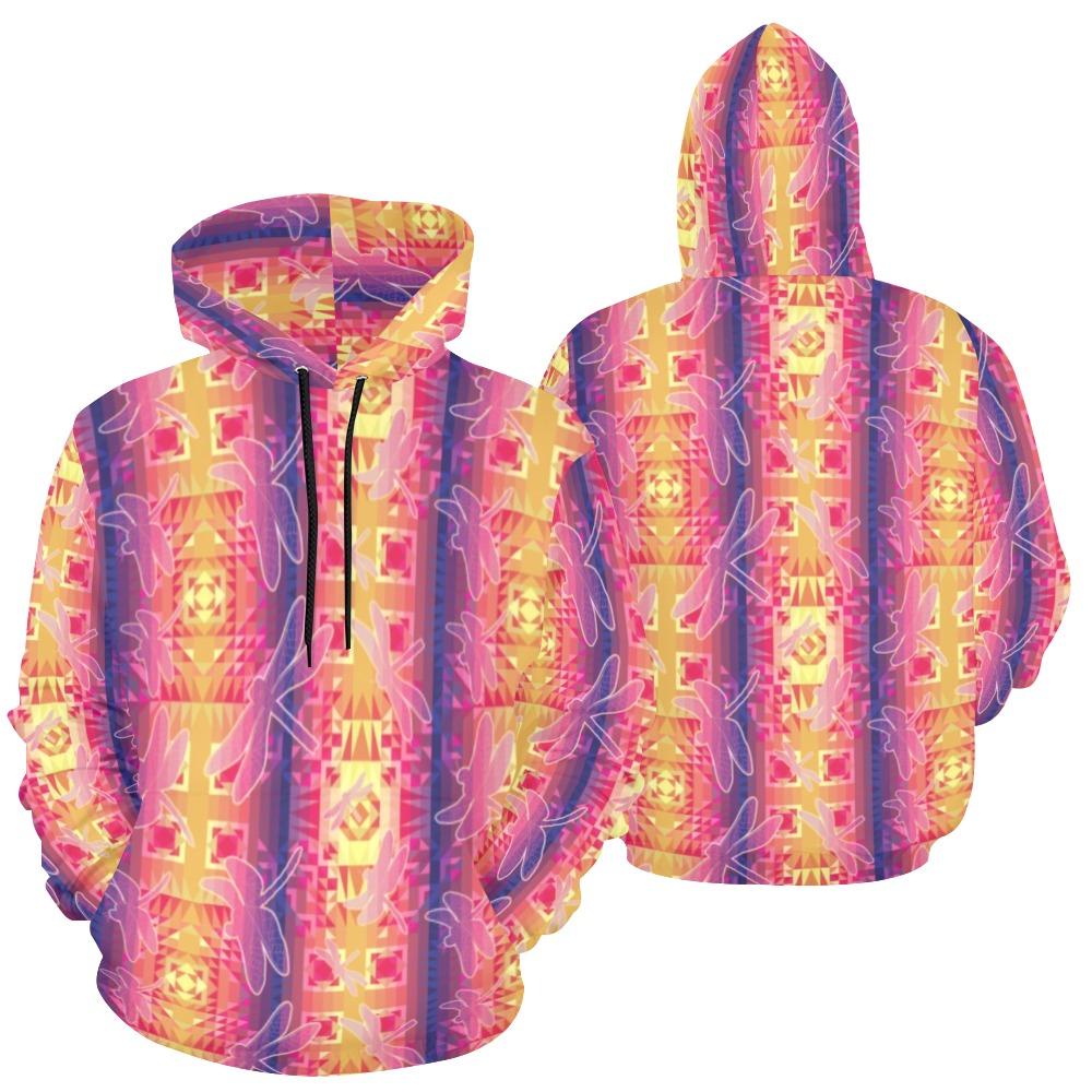 Kaleidoscope Dragonfly All Over Print Hoodie for Women (USA Size) (Model H13) All Over Print Hoodie for Women (H13) e-joyer 