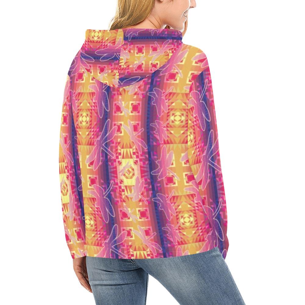 Kaleidoscope Dragonfly All Over Print Hoodie for Women (USA Size) (Model H13) All Over Print Hoodie for Women (H13) e-joyer 