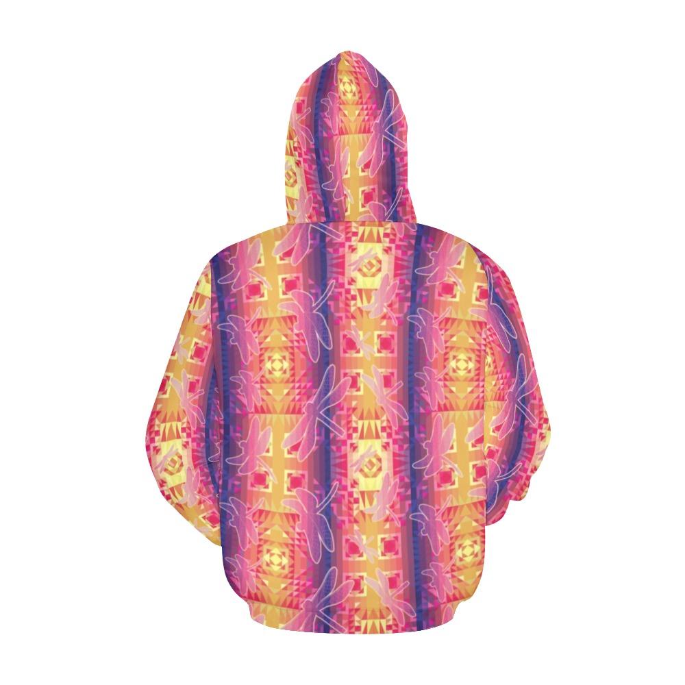 Kaleidoscope Dragonfly All Over Print Hoodie for Women (USA Size) (Model H13) All Over Print Hoodie for Women (H13) e-joyer 