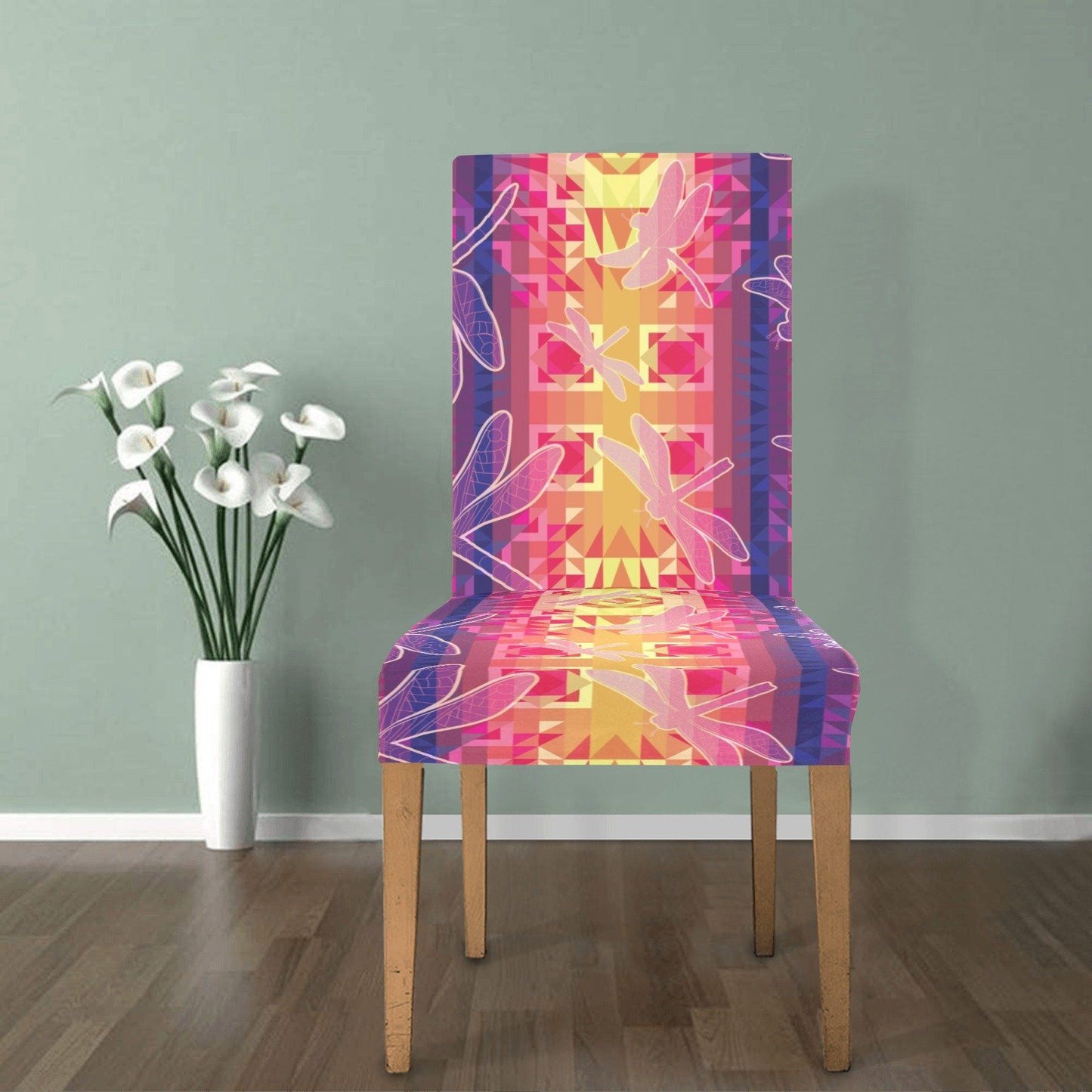 Kaleidoscope Dragonfly Chair Cover (Pack of 4) Chair Cover (Pack of 4) e-joyer 