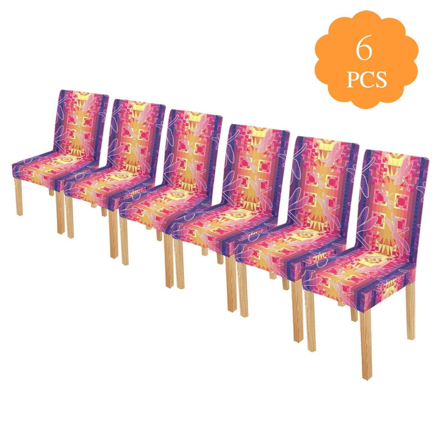 Kaleidoscope Dragonfly Chair Cover (Pack of 6) Chair Cover (Pack of 6) e-joyer 