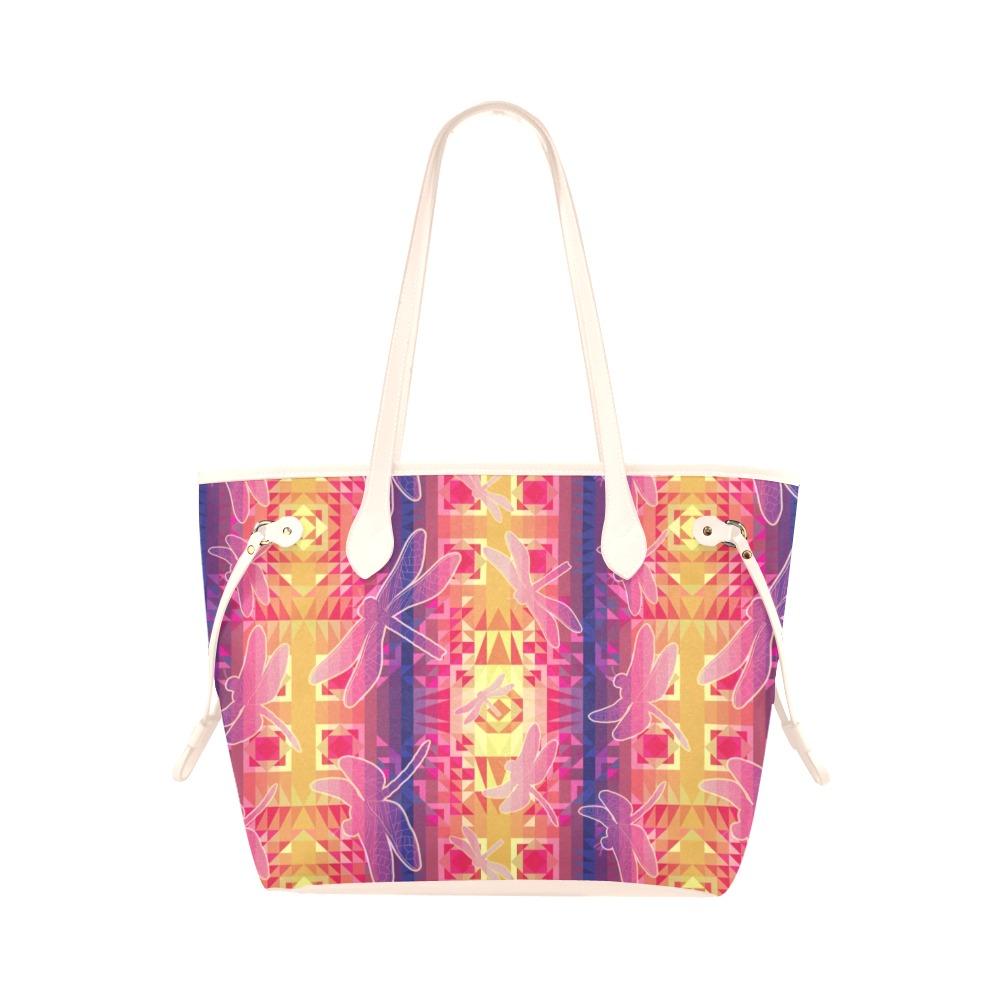 Kaleidoscope Dragonfly Clover Canvas Tote Bag (Model 1661) Clover Canvas Tote Bag (1661) e-joyer 