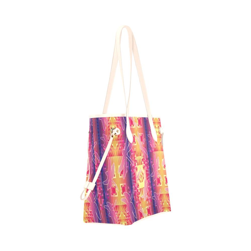 Kaleidoscope Dragonfly Clover Canvas Tote Bag (Model 1661) Clover Canvas Tote Bag (1661) e-joyer 