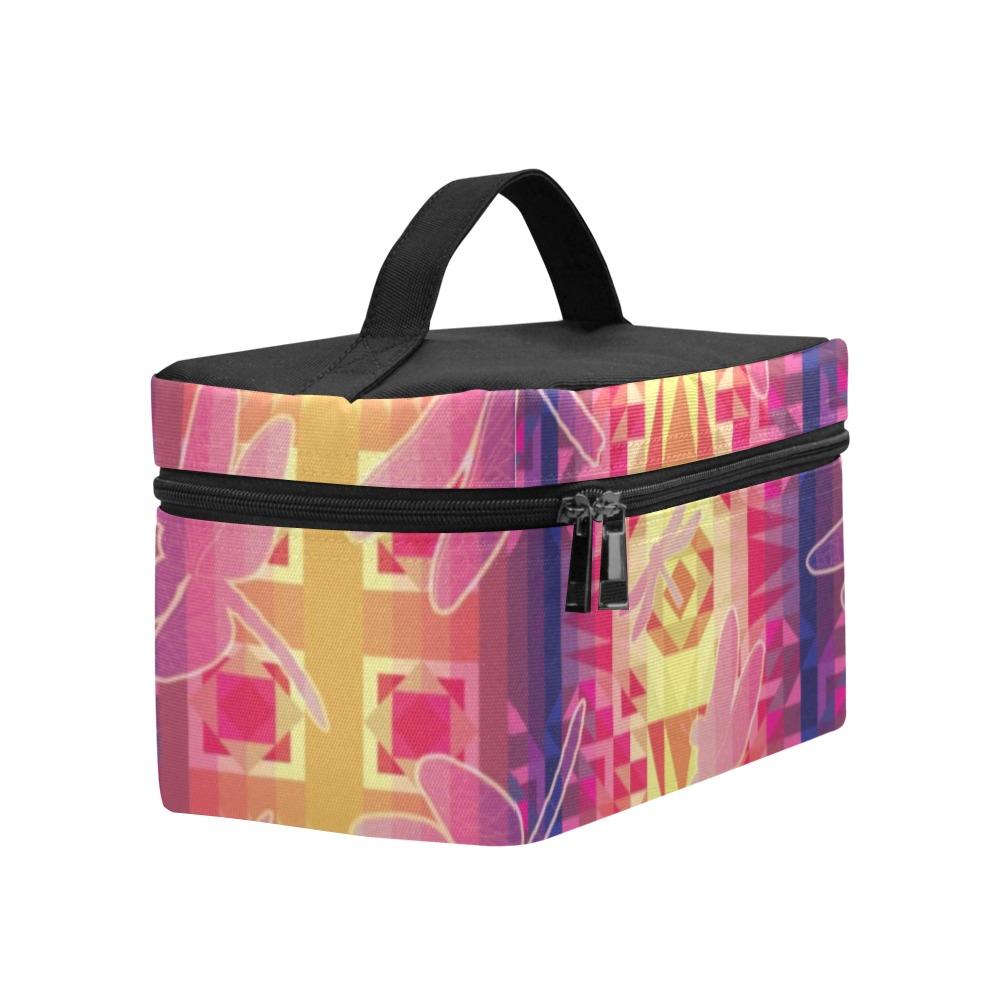 Kaleidoscope Dragonfly Cosmetic Bag/Large (Model 1658) bag e-joyer 