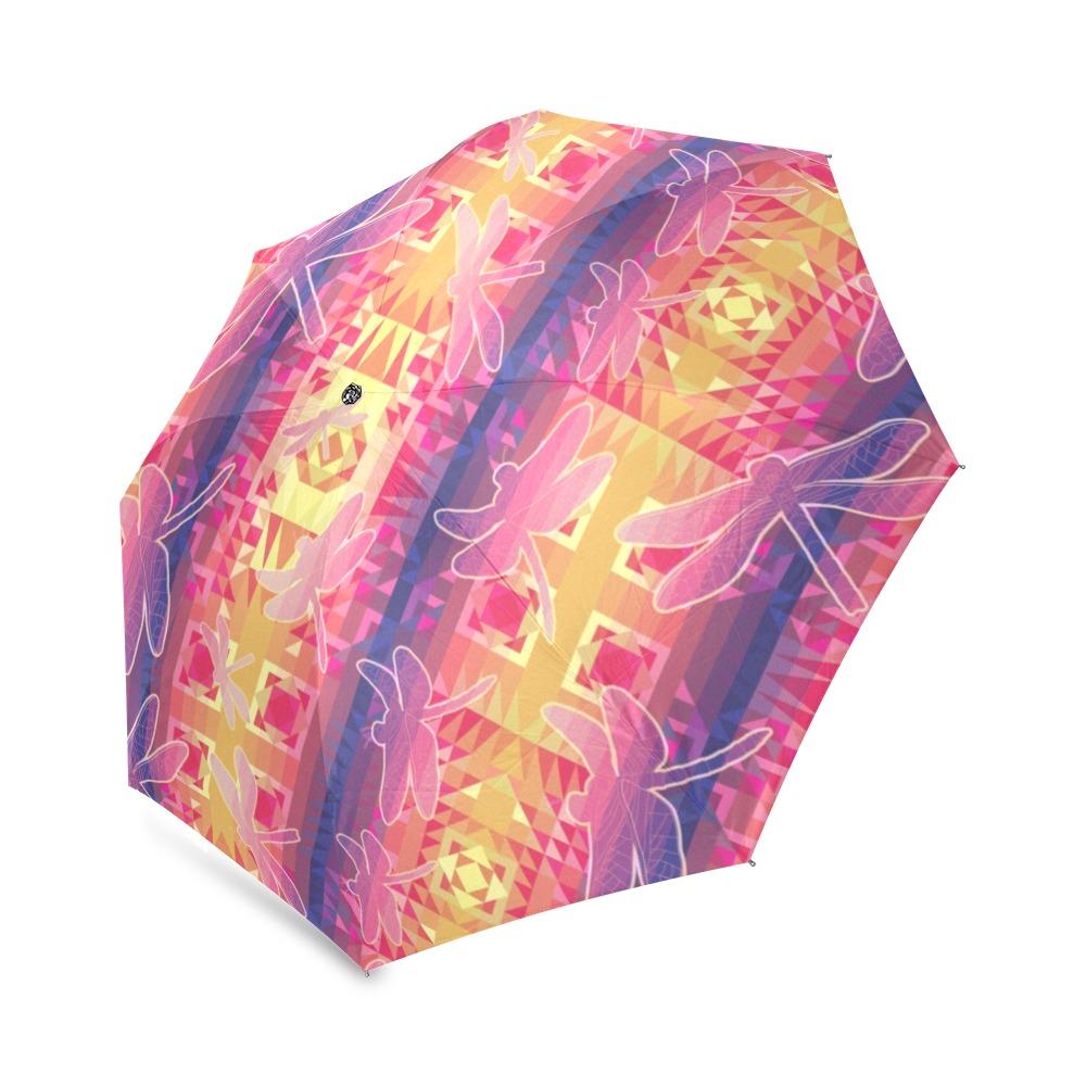 Kaleidoscope Dragonfly Foldable Umbrella (Model U01) Foldable Umbrella e-joyer 