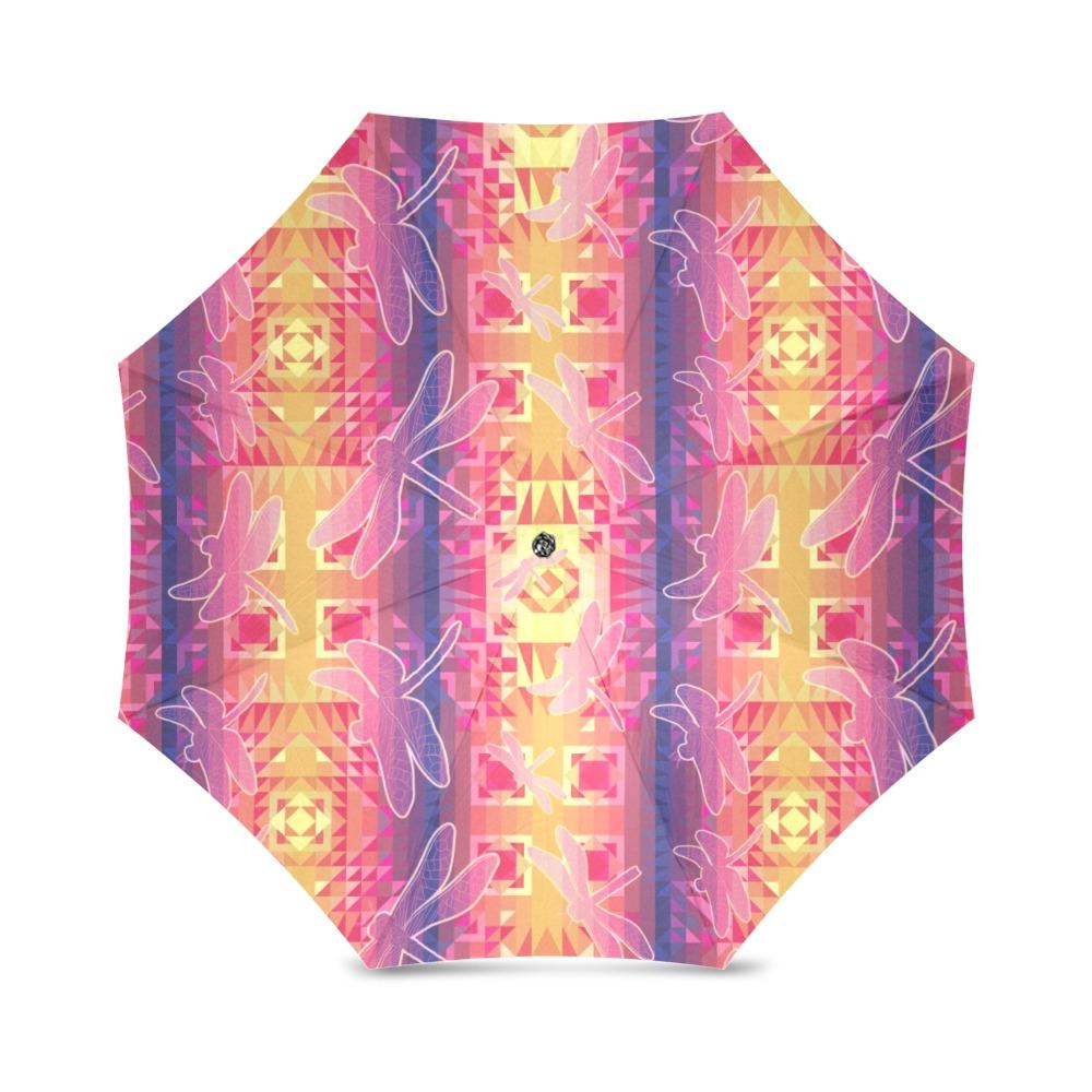 Kaleidoscope Dragonfly Foldable Umbrella (Model U01) Foldable Umbrella e-joyer 