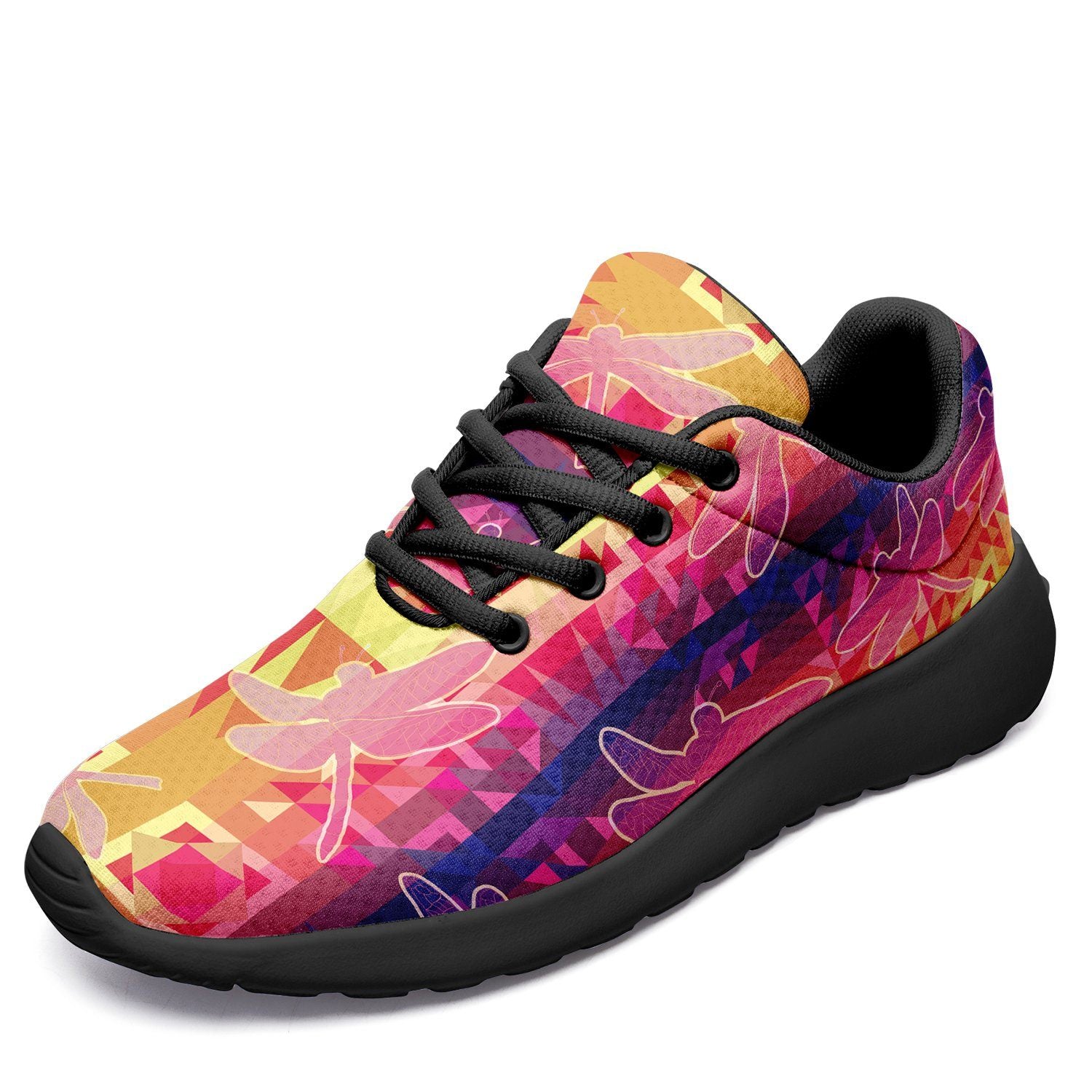 Kaleidoscope Dragonfly Ikkaayi Sport Sneakers ikkaayi Herman US Women 4.5 / US Youth 3.5 / EUR 35 Black Sole 