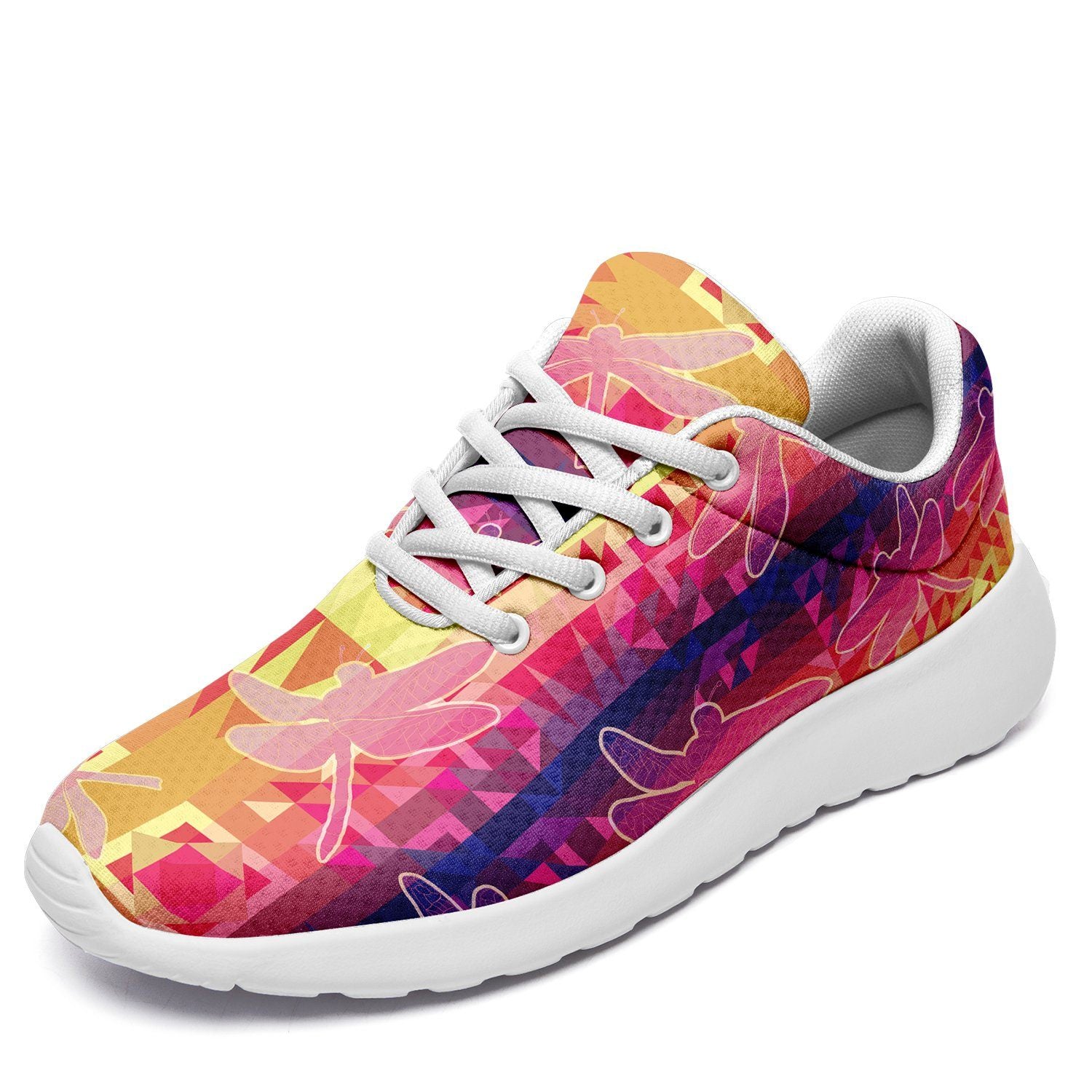 Kaleidoscope Dragonfly Ikkaayi Sport Sneakers ikkaayi Herman US Women 4.5 / US Youth 3.5 / EUR 35 White Sole 