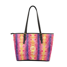 Load image into Gallery viewer, Kaleidoscope Dragonfly Leather Tote Bag/Large (Model 1640) Leather Tote Bag (1640) e-joyer 
