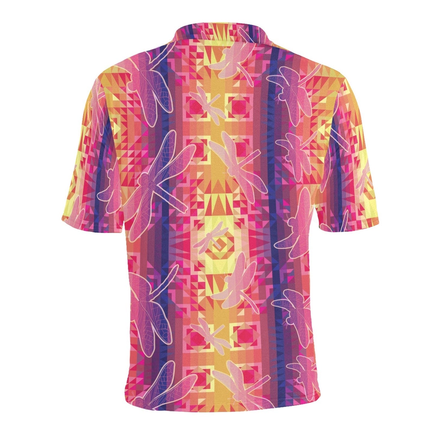 Kaleidoscope Dragonfly Men's All Over Print Polo Shirt (Model T55) Men's Polo Shirt (Model T55) e-joyer 