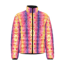 Load image into Gallery viewer, Kaleidoscope Dragonfly Men&#39;s Stand Collar Padded Jacket (Model H41) Men&#39;s Stand Collar Padded Jacket (H41) e-joyer 
