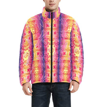 Load image into Gallery viewer, Kaleidoscope Dragonfly Men&#39;s Stand Collar Padded Jacket (Model H41) Men&#39;s Stand Collar Padded Jacket (H41) e-joyer 
