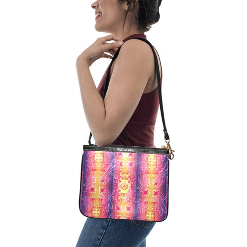 Kaleidoscope Dragonfly Small Shoulder Bag (Model 1710) Small Shoulder Bag (1710) e-joyer 