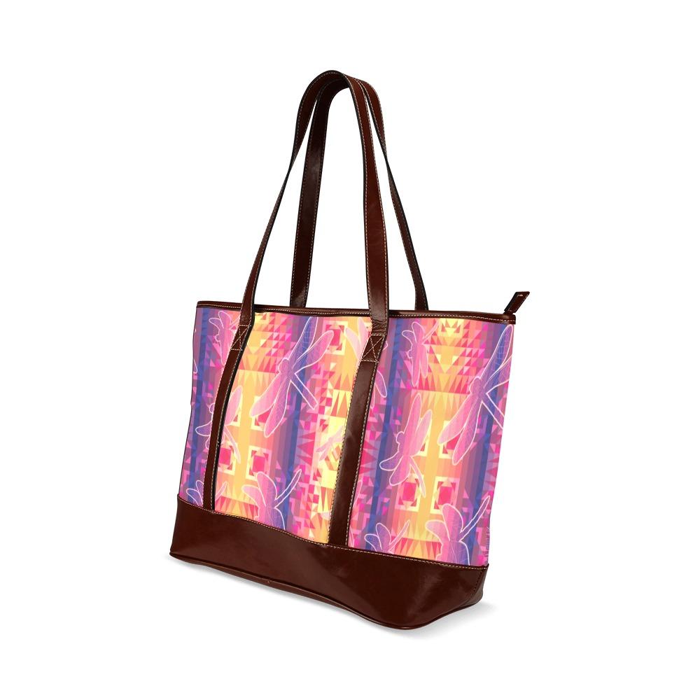 Kaleidoscope Dragonfly Tote Handbag (Model 1642) Tote Handbags (1642) e-joyer 