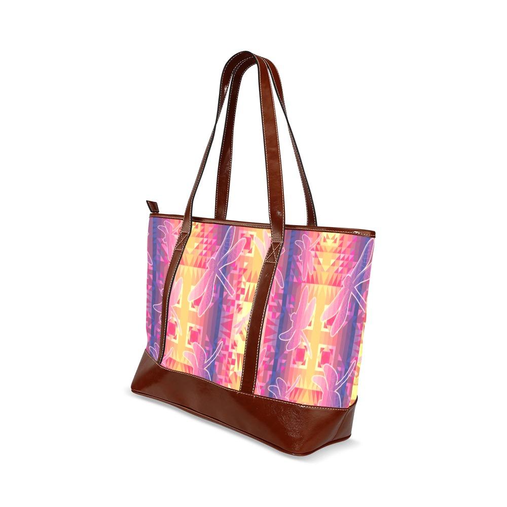 Kaleidoscope Dragonfly Tote Handbag (Model 1642) Tote Handbags (1642) e-joyer 