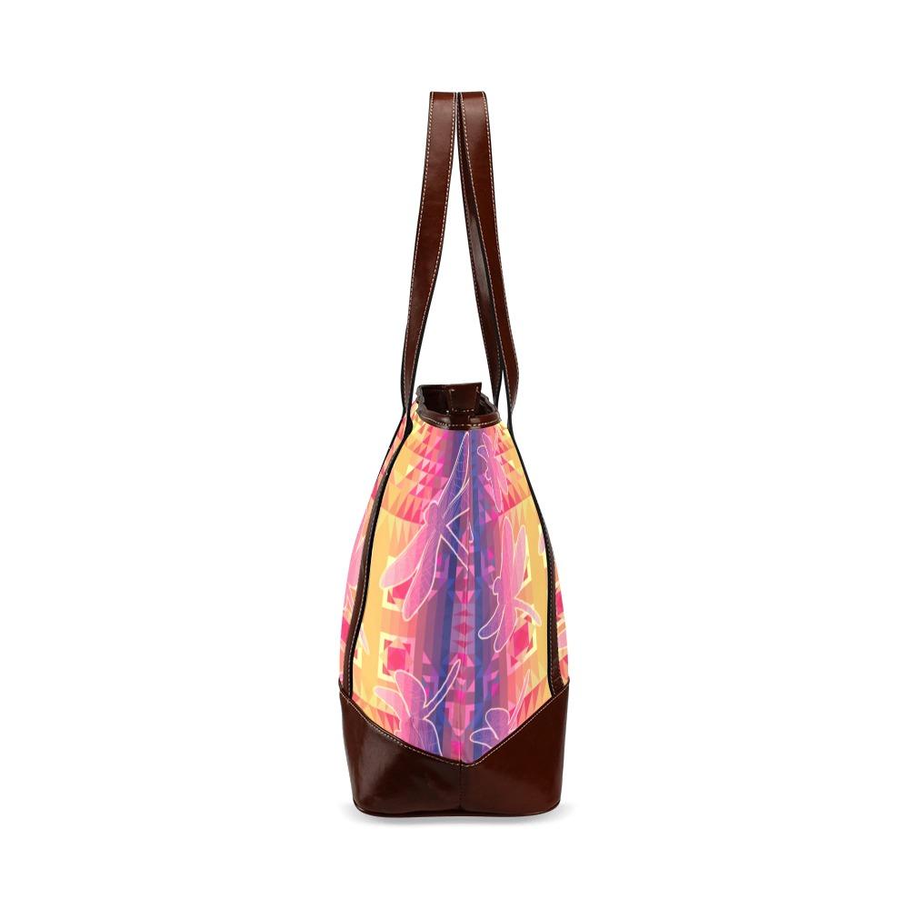 Kaleidoscope Dragonfly Tote Handbag (Model 1642) Tote Handbags (1642) e-joyer 