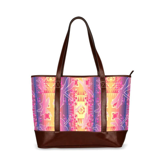 Kaleidoscope Dragonfly Tote Handbag (Model 1642) Tote Handbags (1642) e-joyer 