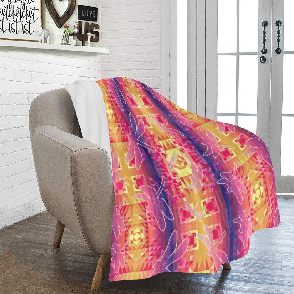 Kaleidoscope Dragonfly Ultra-Soft Micro Fleece Blanket 50"x60" Ultra-Soft Blanket 50''x60'' e-joyer 