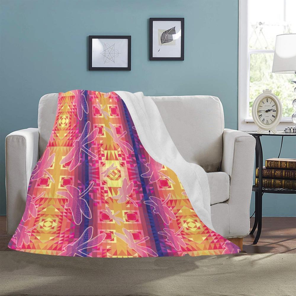 Kaleidoscope Dragonfly Ultra-Soft Micro Fleece Blanket 50"x60" Ultra-Soft Blanket 50''x60'' e-joyer 