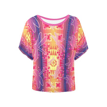 Load image into Gallery viewer, Kaleidoscope Dragonfly Women&#39;s Batwing-Sleeved Blouse T shirt (Model T44) Women&#39;s Batwing-Sleeved Blouse T shirt (T44) e-joyer 
