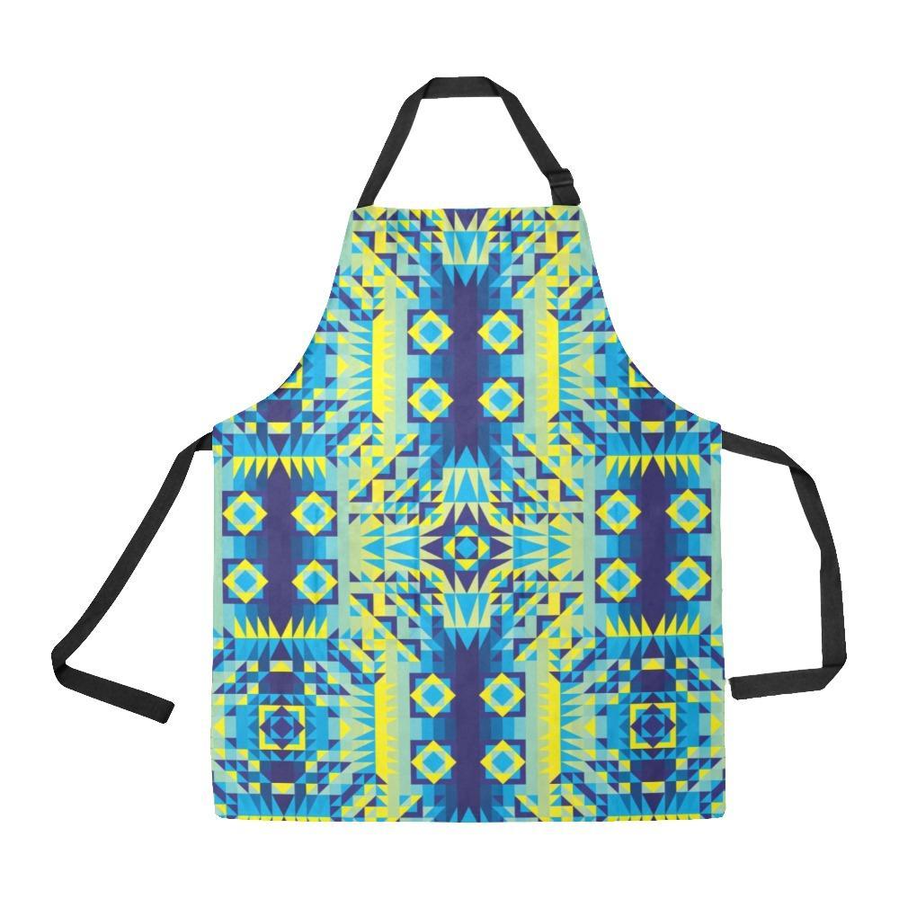 Kaleidoscope Jaune Bleu All Over Print Apron All Over Print Apron e-joyer 