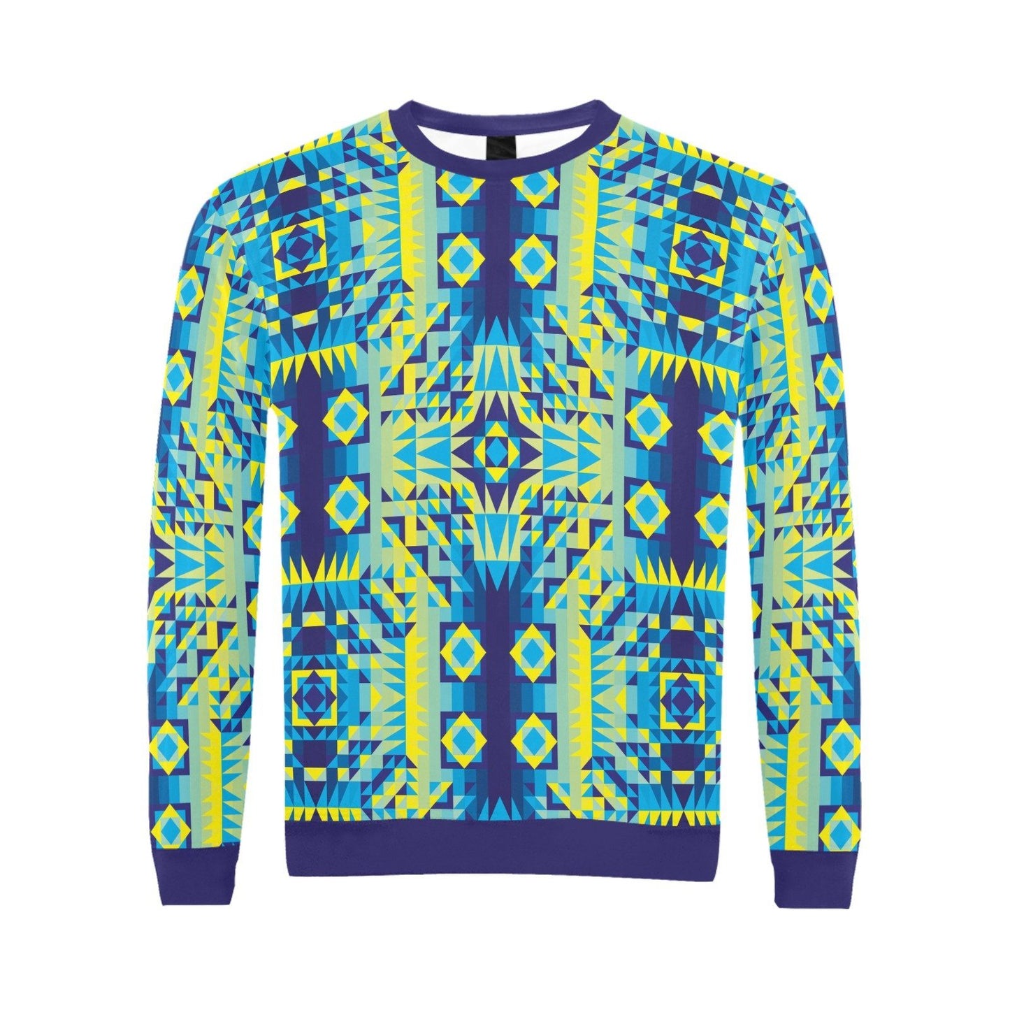 Kaleidoscope Jaune Bleu All Over Print Crewneck Sweatshirt for Men (Model H18) shirt e-joyer 