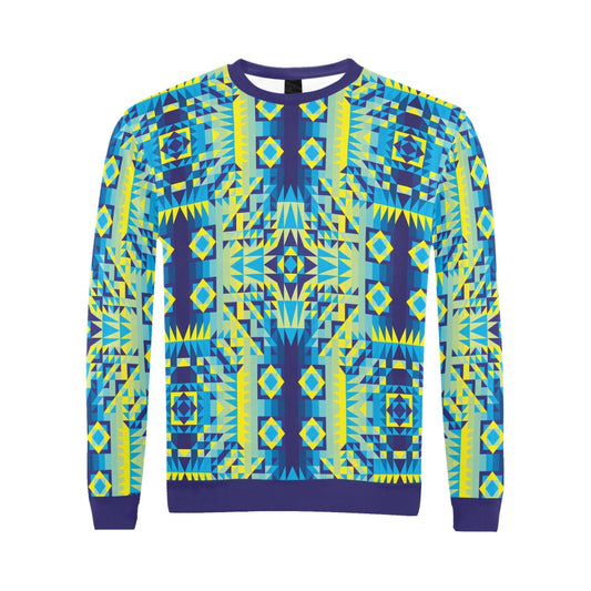Kaleidoscope Jaune Bleu All Over Print Crewneck Sweatshirt for Men (Model H18) shirt e-joyer 