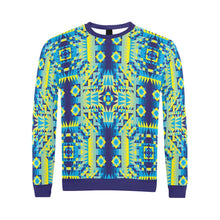 Load image into Gallery viewer, Kaleidoscope Jaune Bleu All Over Print Crewneck Sweatshirt for Men (Model H18) shirt e-joyer 
