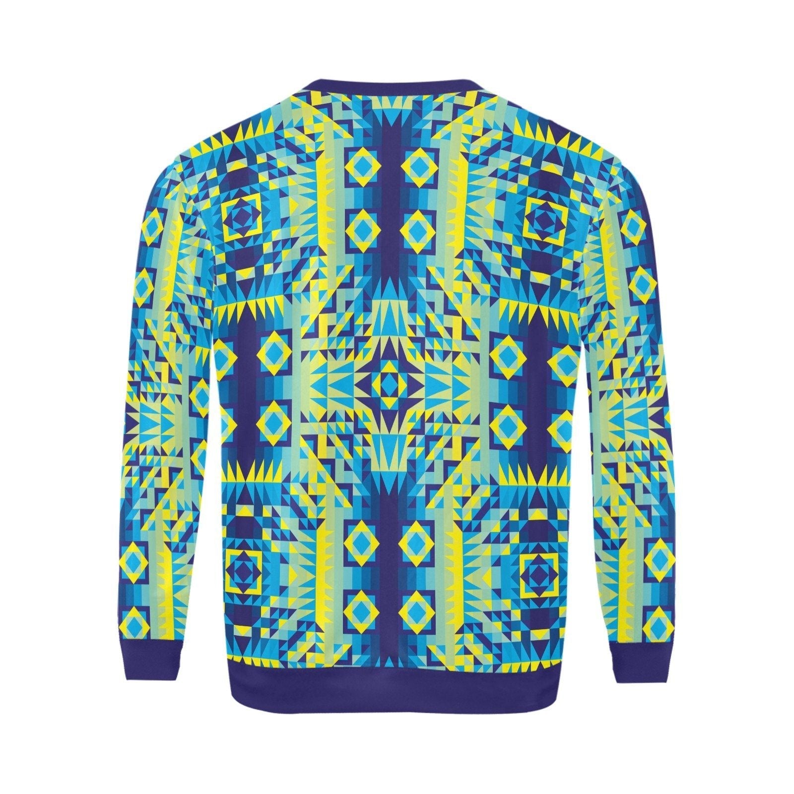 Kaleidoscope Jaune Bleu All Over Print Crewneck Sweatshirt for Men (Model H18) shirt e-joyer 