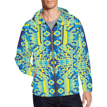 Load image into Gallery viewer, Kaleidoscope Jaune Bleu All Over Print Full Zip Hoodie for Men (Model H14) All Over Print Full Zip Hoodie for Men (H14) e-joyer 
