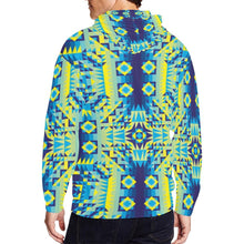 Load image into Gallery viewer, Kaleidoscope Jaune Bleu All Over Print Full Zip Hoodie for Men (Model H14) All Over Print Full Zip Hoodie for Men (H14) e-joyer 
