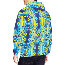 Load image into Gallery viewer, Kaleidoscope Jaune Bleu All Over Print Hoodie for Men (USA Size) (Model H13) All Over Print Hoodie for Men (H13) e-joyer 
