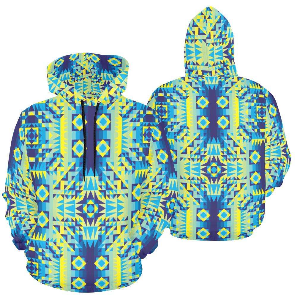 Kaleidoscope Jaune Bleu All Over Print Hoodie for Men (USA Size) (Model H13) All Over Print Hoodie for Men (H13) e-joyer 