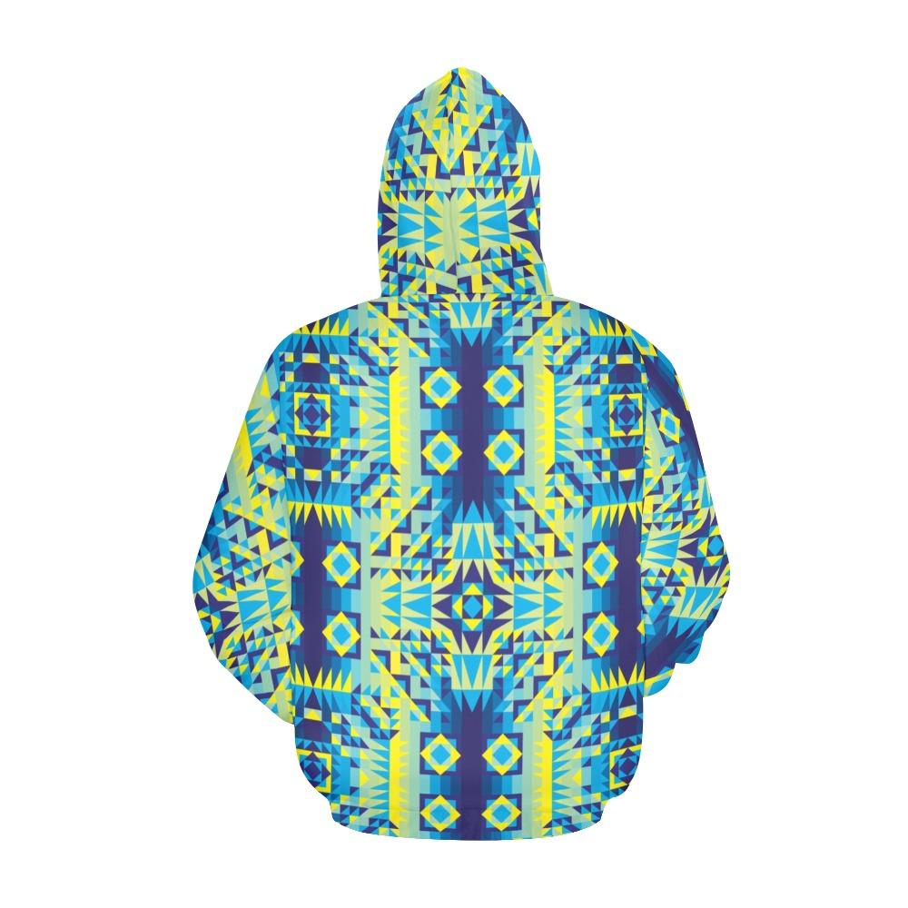 Kaleidoscope Jaune Bleu All Over Print Hoodie for Men (USA Size) (Model H13) All Over Print Hoodie for Men (H13) e-joyer 