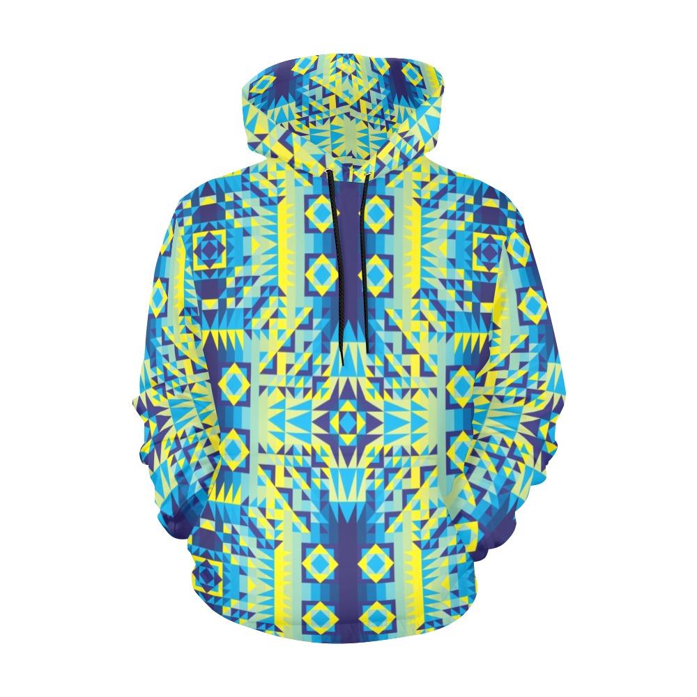 Kaleidoscope Jaune Bleu All Over Print Hoodie for Men (USA Size) (Model H13) All Over Print Hoodie for Men (H13) e-joyer 