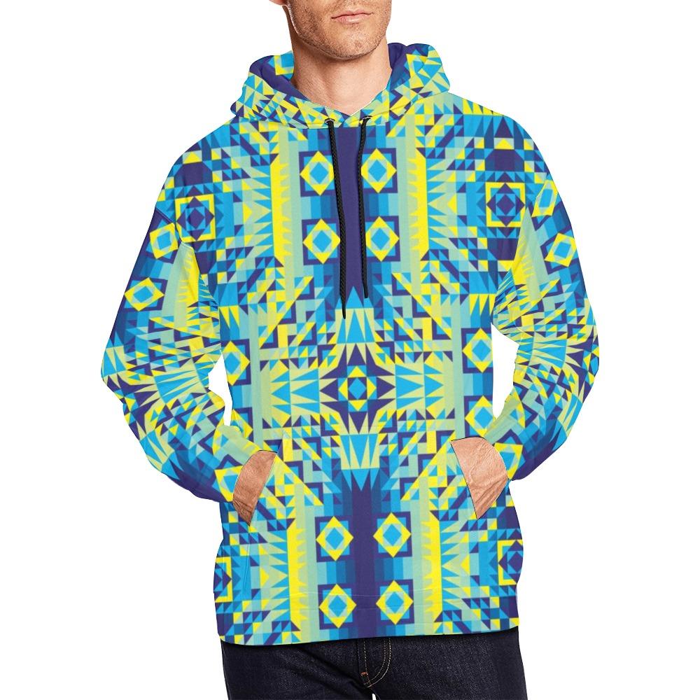 Kaleidoscope Jaune Bleu All Over Print Hoodie for Men (USA Size) (Model H13) All Over Print Hoodie for Men (H13) e-joyer 