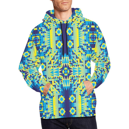 Kaleidoscope Jaune Bleu All Over Print Hoodie for Men (USA Size) (Model H13) All Over Print Hoodie for Men (H13) e-joyer 