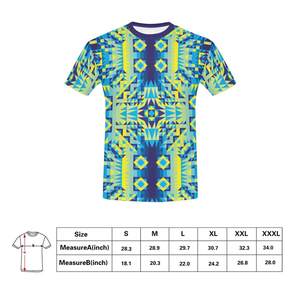 Kaleidoscope Jaune Bleu All Over Print T-Shirt for Men (USA Size) (Model T40) All Over Print T-Shirt for Men (T40) e-joyer 