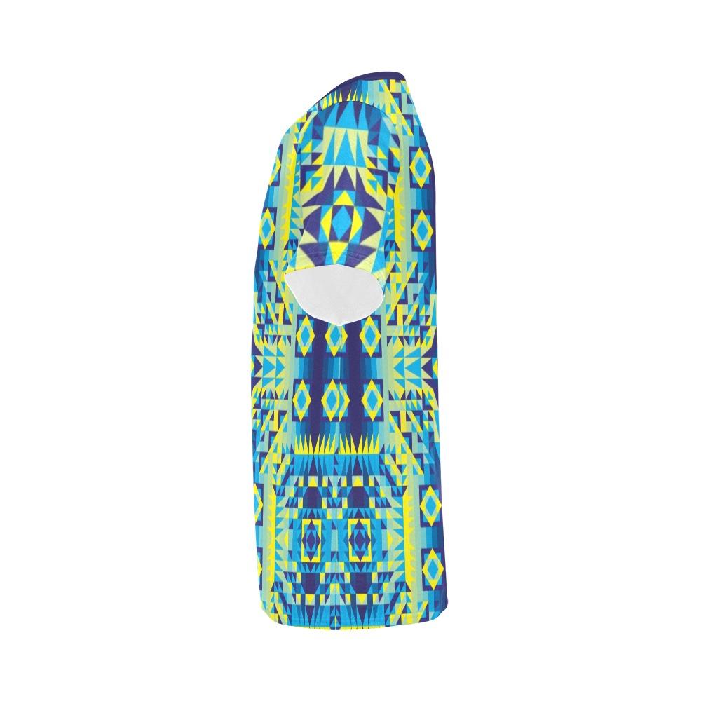 Kaleidoscope Jaune Bleu All Over Print T-Shirt for Men (USA Size) (Model T40) All Over Print T-Shirt for Men (T40) e-joyer 