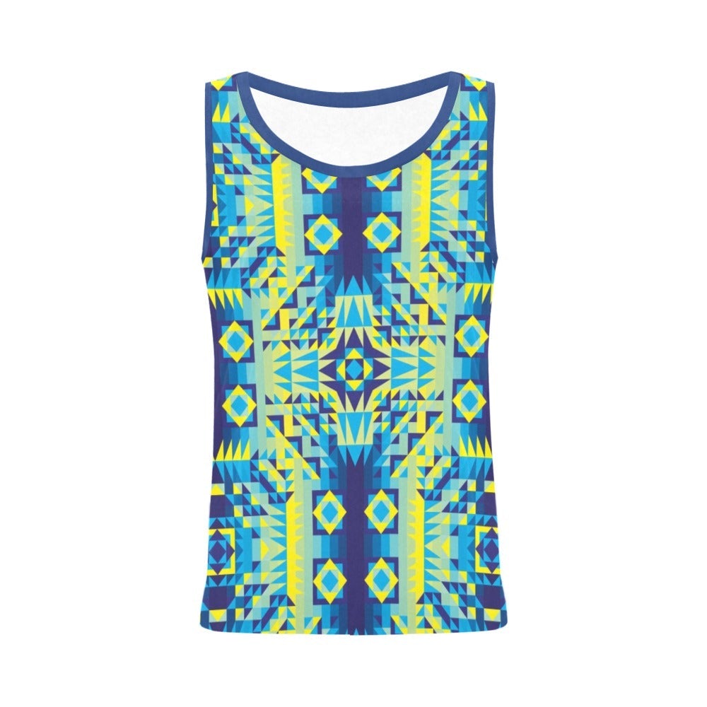 Kaleidoscope Jaune Bleu All Over Print Tank Top for Women (Model T43) All Over Print Tank Top for Women (T43) e-joyer 