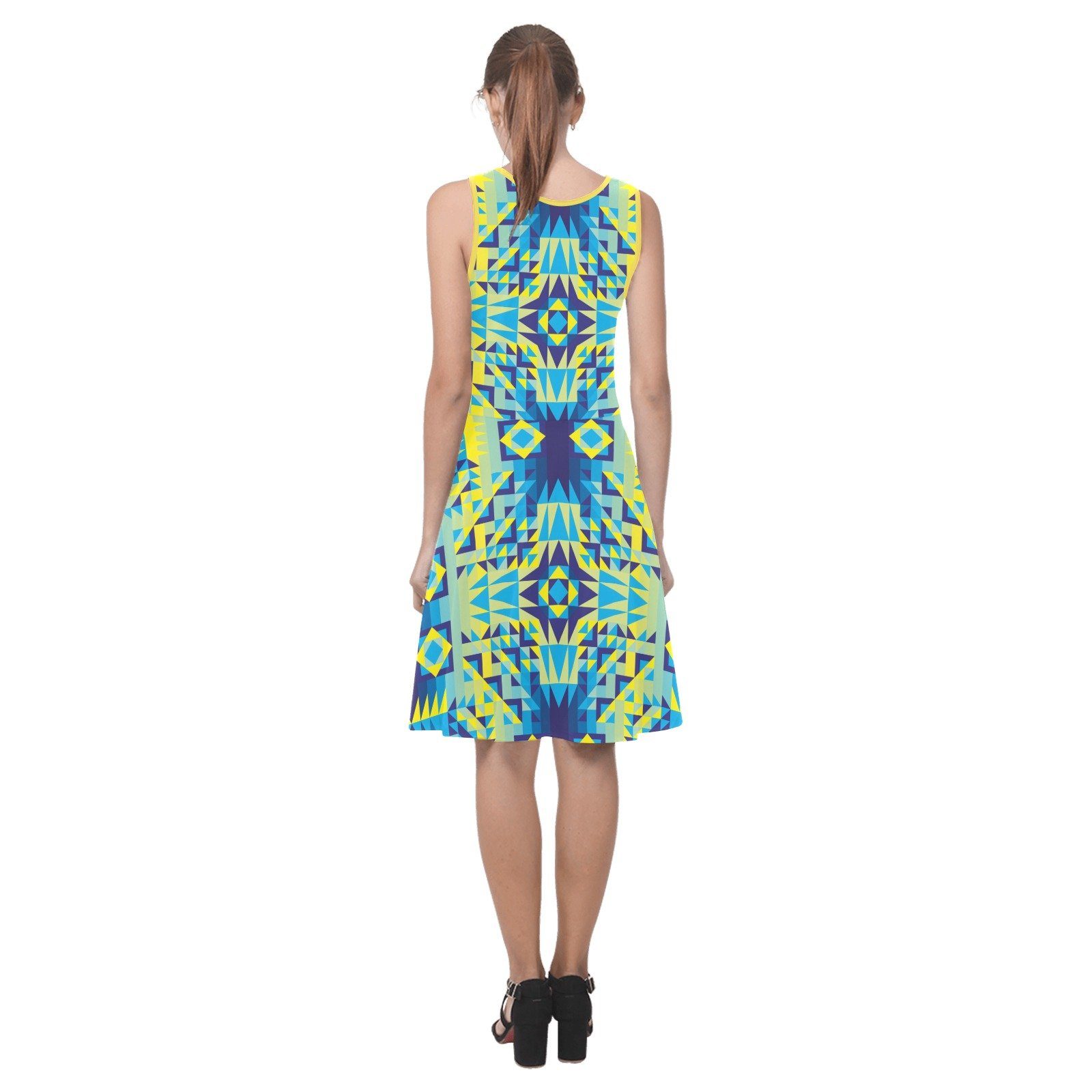 Kaleidoscope Jaune Bleu Atalanta Sundress (Model D04) Atalanta Sundress (D04) e-joyer 