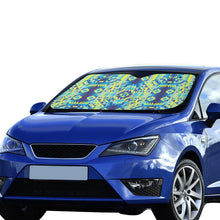 Load image into Gallery viewer, Kaleidoscope Jaune Bleu Car Sun Shade 55&quot;x30&quot; Car Sun Shade e-joyer 
